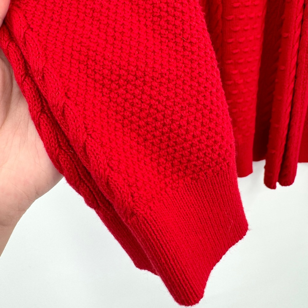 Charter Club Womens Red Cable Knit Sweater with Detachable Scarf Large - Picture 3 of 11